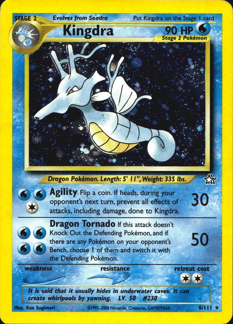 Kingdra 8/111 Holo Rare Neo Genesis Pokemon Lightly Played