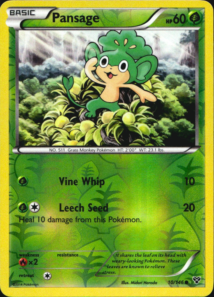Pansage 10/146 Common XY Pokemon Reverse Holo Near Mint