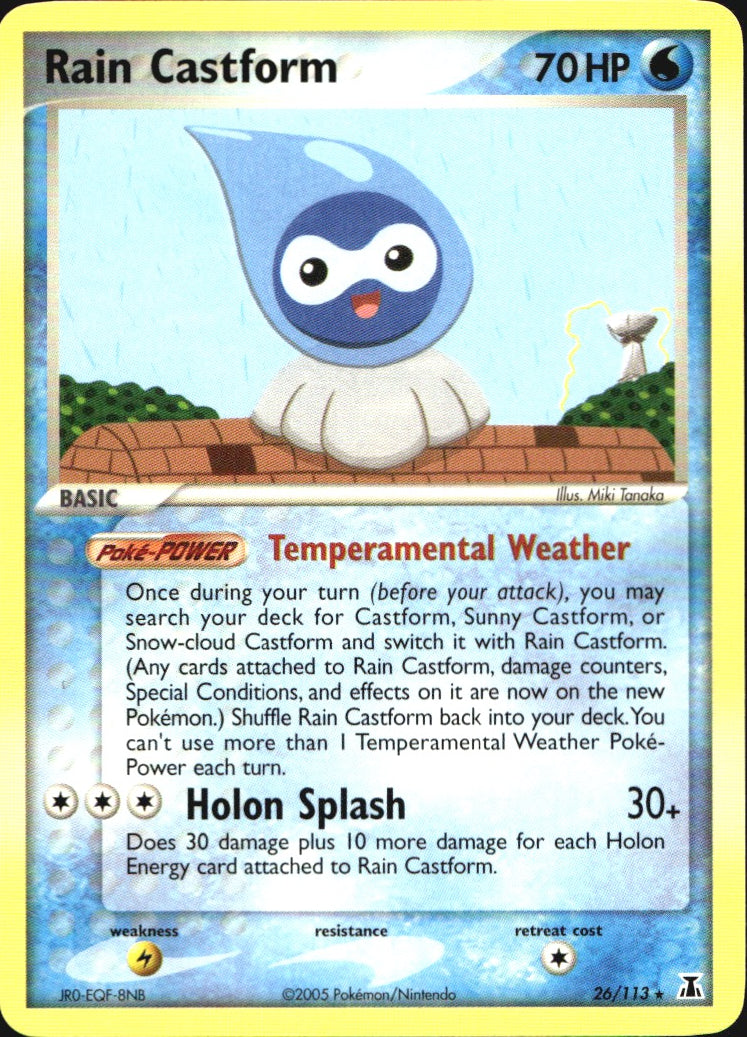 Rain Castform 26/113 Rare Delta Species Pokemon Near Mint