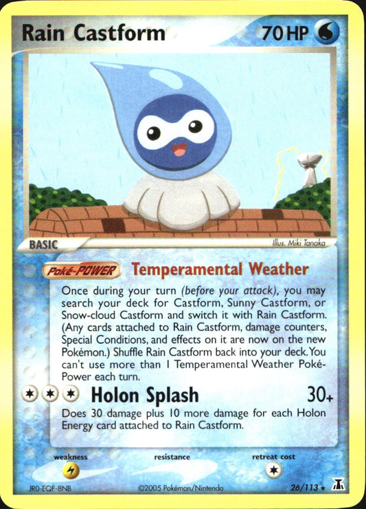 Rain Castform 26/113 Rare Delta Species Pokemon Near Mint