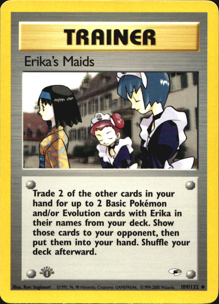 Erika's Maids 109/132 Uncommon Gym Heroes Pokemon 1st Edition Near Mint