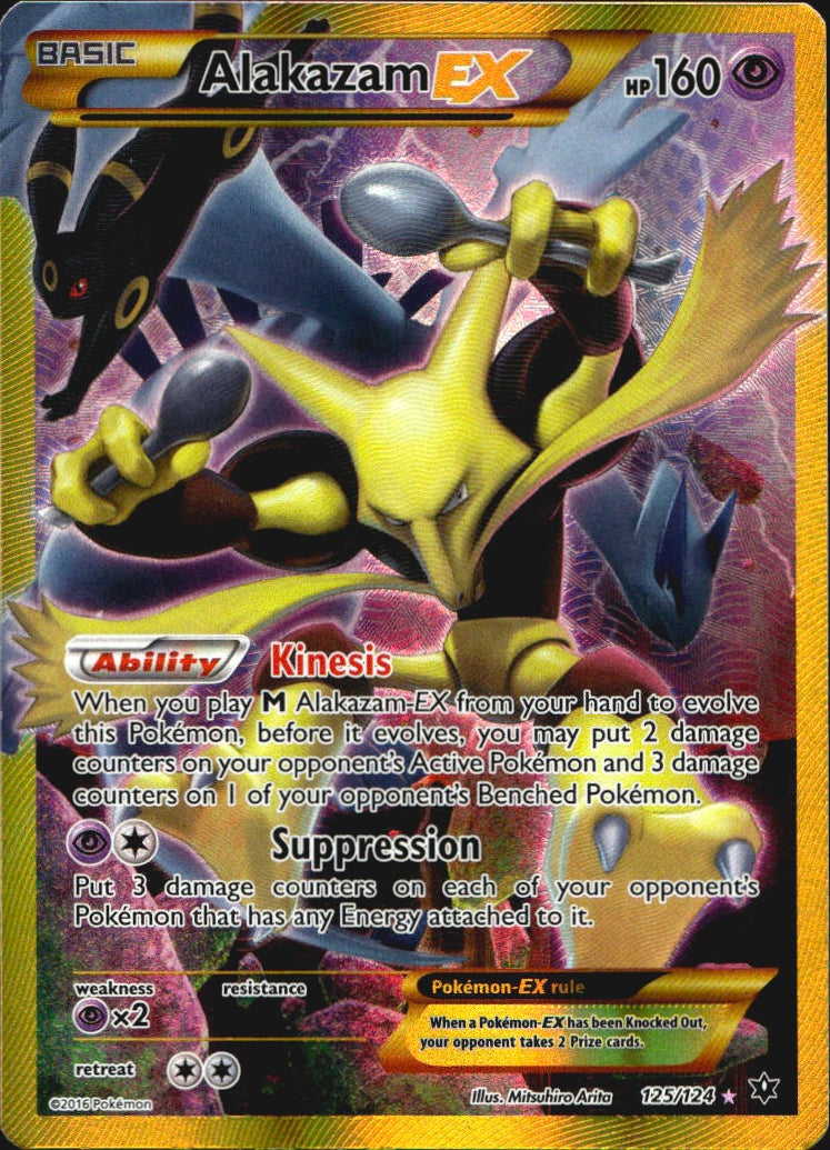 Alakazam EX 125/124 Secret Rare Fates Collide Pokemon Near Mint