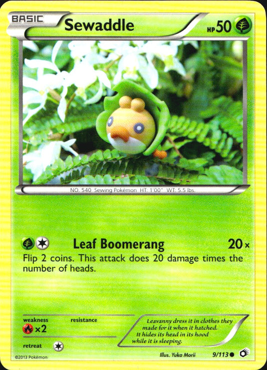 Sewaddle 9/113 Common Legendary Treasures Pokemon Near Mint