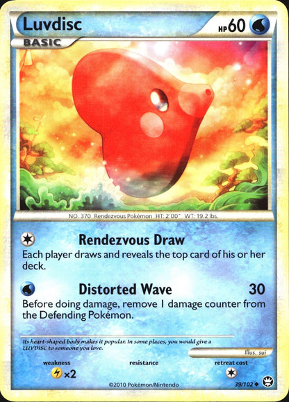 Luvdisc 39/102 Uncommon HGSS Triumphant Pokemon Near Mint
