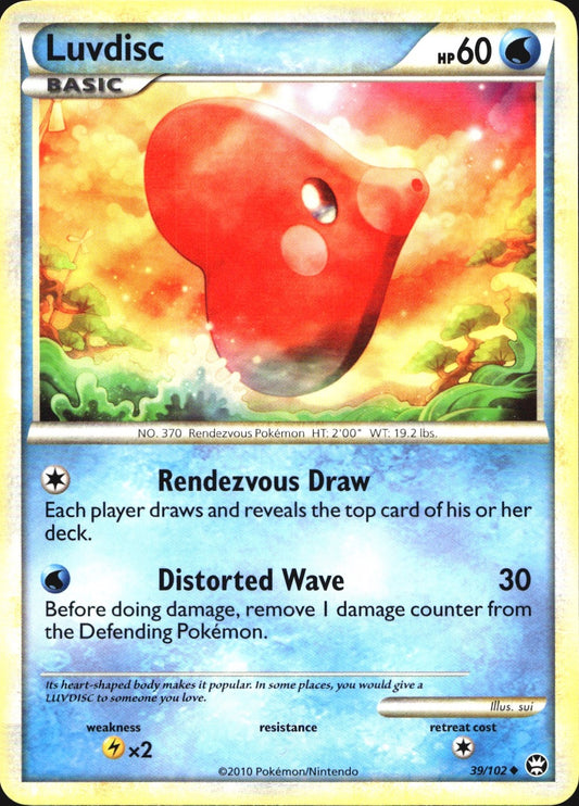 Luvdisc 39/102 Uncommon HGSS Triumphant Pokemon Near Mint