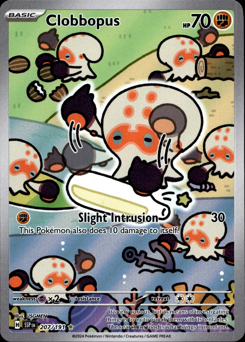 Clobbopus 207/191 Illustration Rare Surging Sparks Pokemon Near Mint