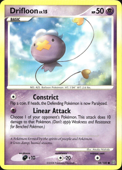 Drifloon 58/100 Common Stormfront Pokemon Near Mint