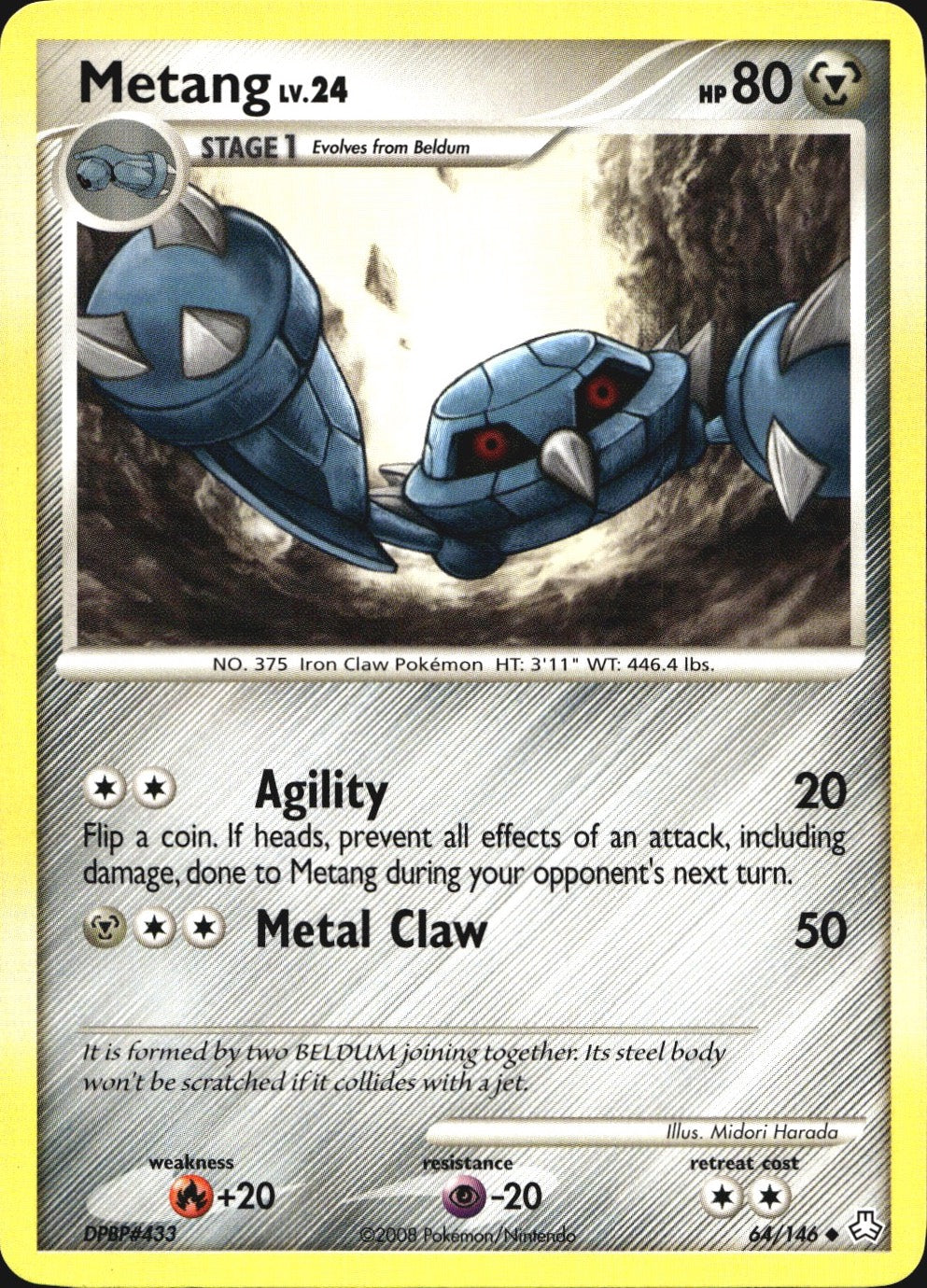 Metang 64/146 Uncommon Legends Awakened Pokemon Near Mint