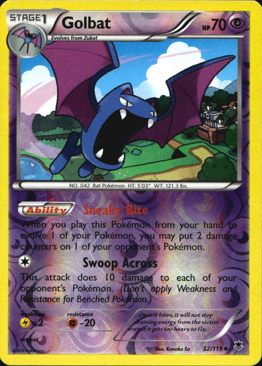 Golbat 32/119 Uncommon Phantom Forces Pokemon Reverse Holo Near Mint