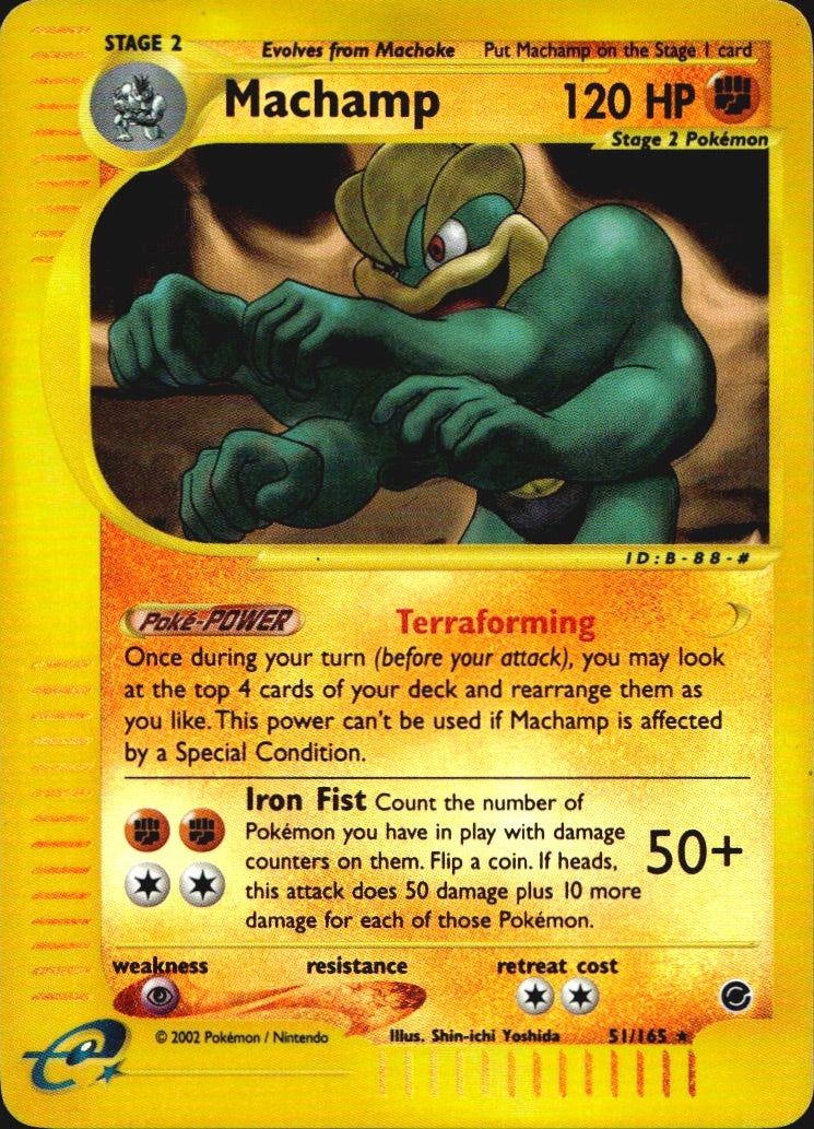 Machamp 16/165 Holo Rare Expedition Base Set Pokemon Reverse Holo MP