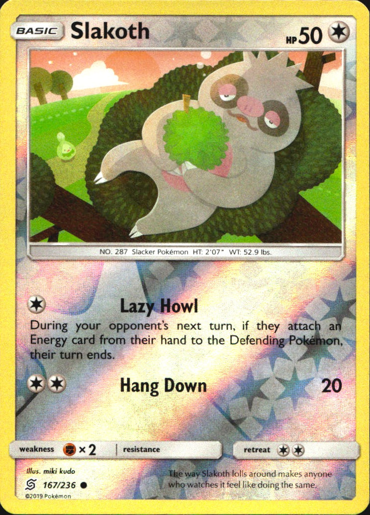 Slakoth 167/236 Common Unified Minds Pokemon Reverse Holo Near Mint