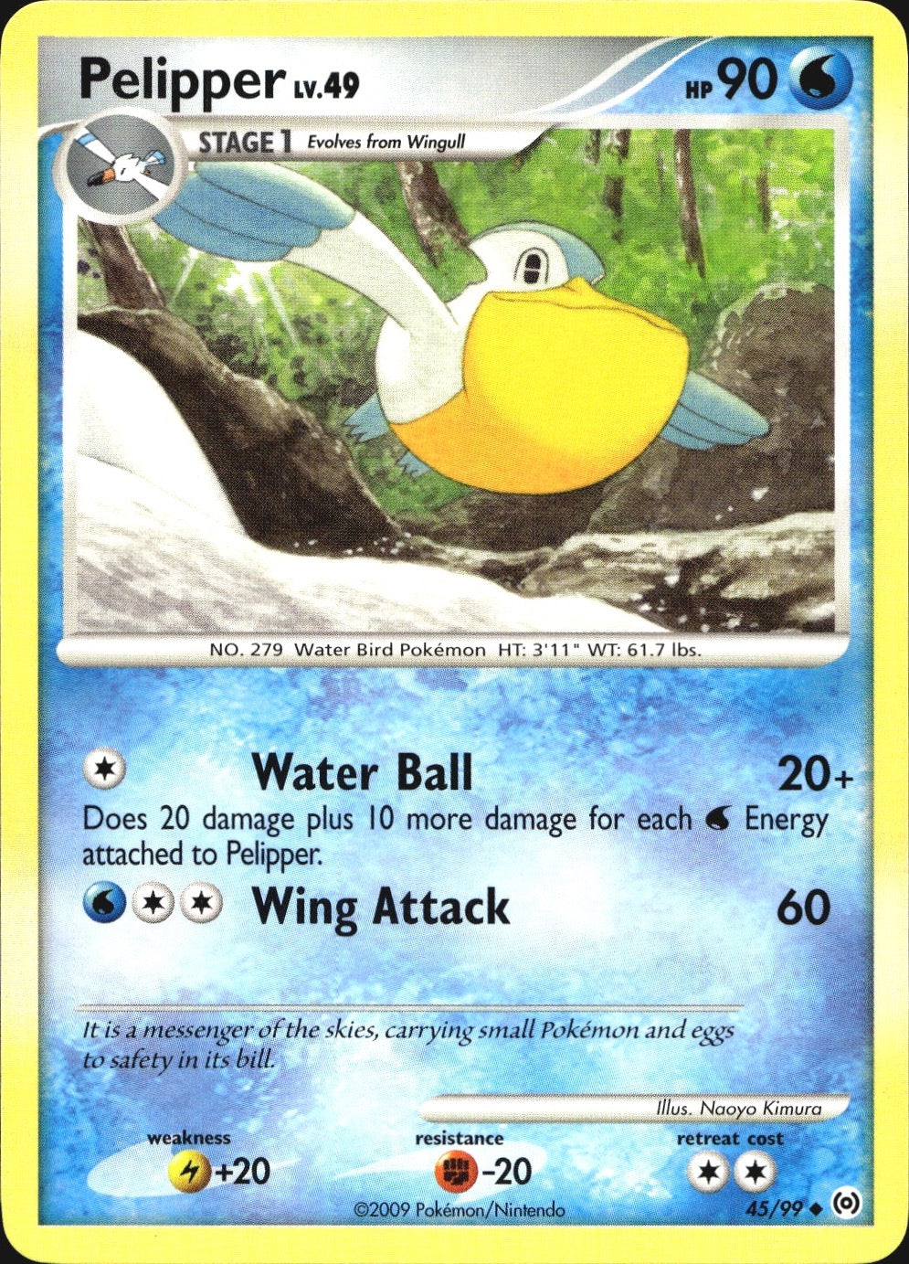 Pelipper 45/99 Uncommon Arceus Pokemon Near Mint