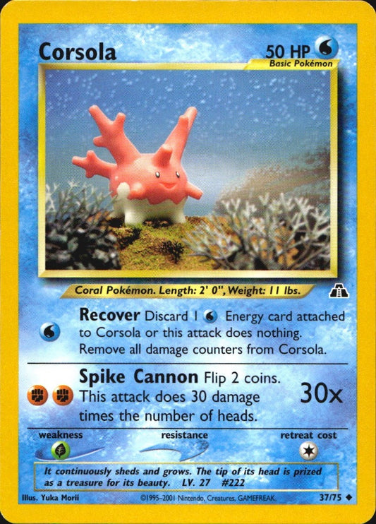 Corsola 37/75 Uncommon Neo Discovery Pokemon Near Mint