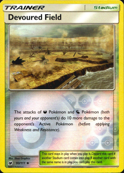 Devoured Field 93/111 Uncommon Crimson Invasion Pokemon Reverse Holo Near Mint
