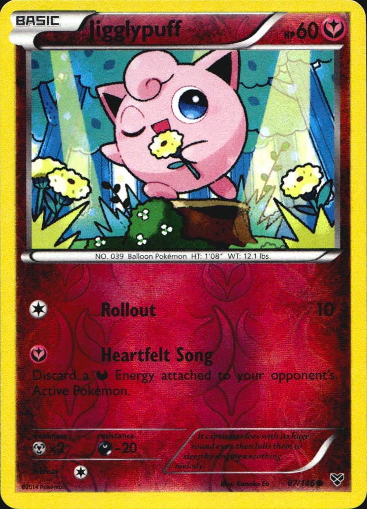 Jigglypuff 87/146 Common XY Pokemon Reverse Holo Near Mint