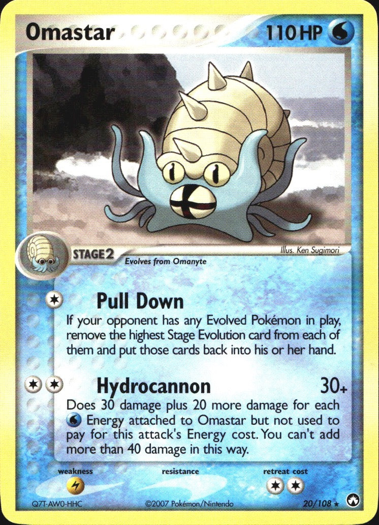Omastar 20/108 Rare Power Keepers Pokemon Near Mint