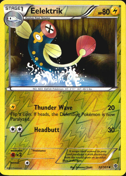 Eelektrik 32/101 Uncommon Plasma Blast Pokemon Reverse Holo Near Mint
