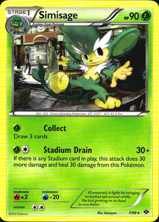 Simisage 7/99 Rare Next Destinies Pokemon Near Mint