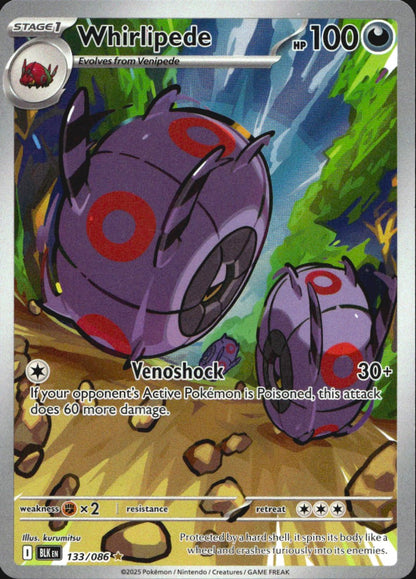 Whirlipede 133/086 Illustration Rare Black Bolt Pokemon Near Mint