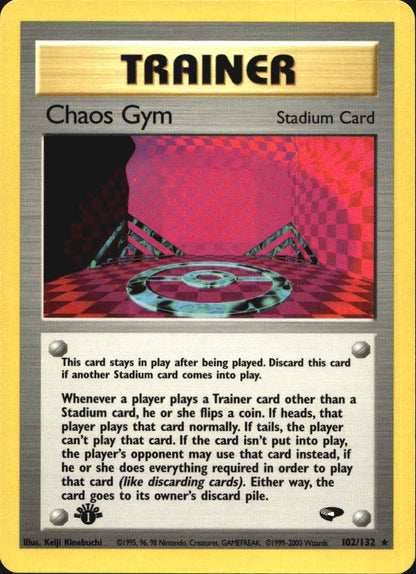 Chaos Gym 102/132 Rare Gym Challenge Pokemon 1st Edition Near Mint