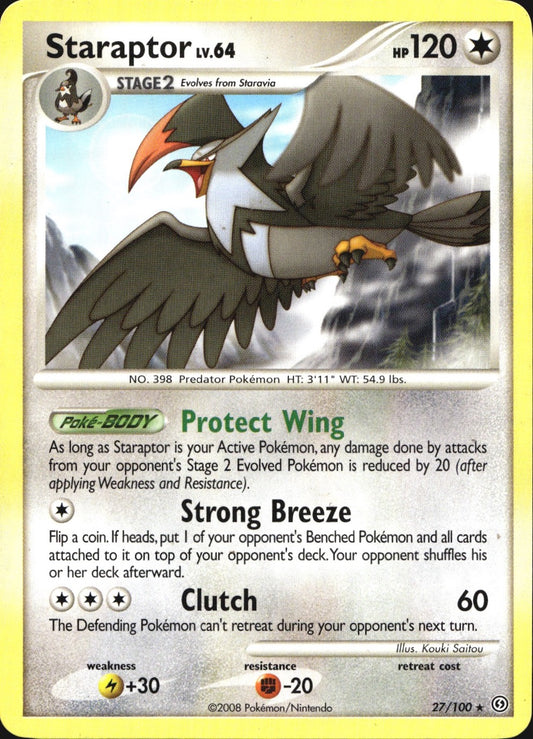 Staraptor 27/100 Rare Stormfront Pokemon Near Mint
