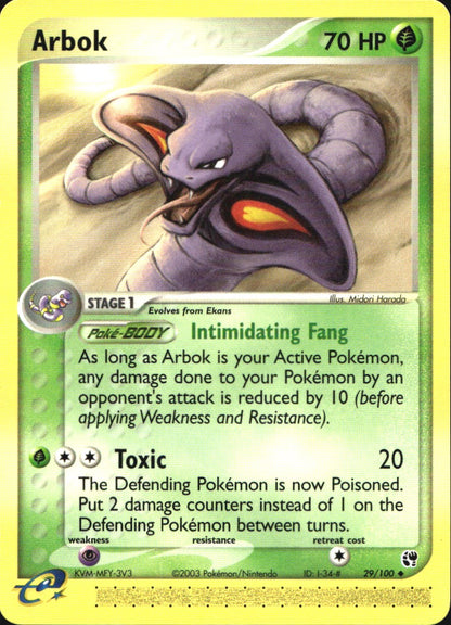 Arbok 29/100 Uncommon Sandstorm Pokemon Near Mint