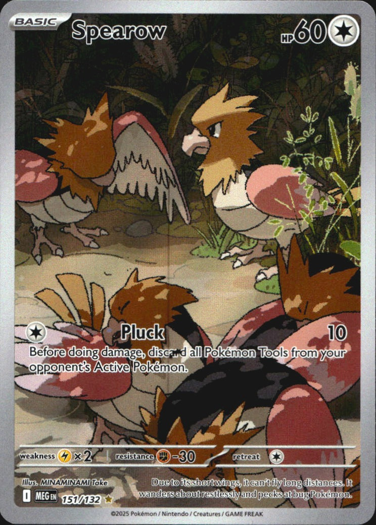 Spearow 151/132 Illustration Rare Mega Evolution Pokemon Near Mint