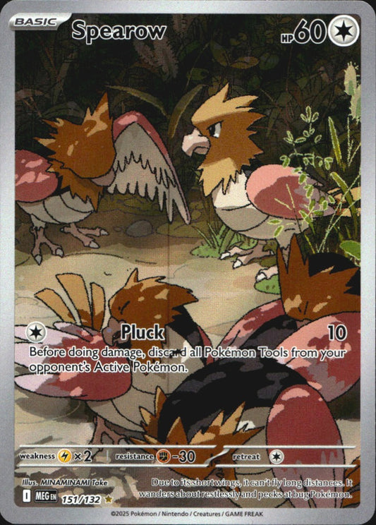Spearow 151/132 Illustration Rare Mega Evolution Pokemon Near Mint