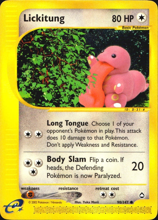 Lickitung 90 Common Aquapolis Pokemon Near Mint