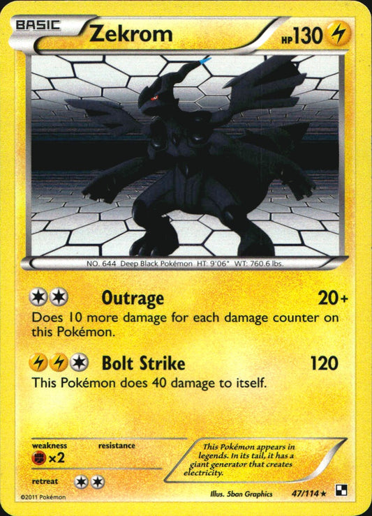 Zekrom 47/114 Holo Rare Black & White Pokemon Near Mint