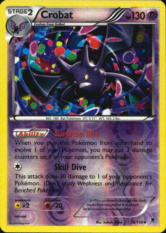 Crobat 33/119 Rare Phantom Forces Pokemon Reverse Holo Near Mint