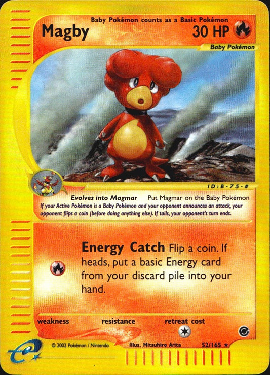 Magby 52/165 Rare Expedition Base Set Pokemon Reverse Holo Lightly Played