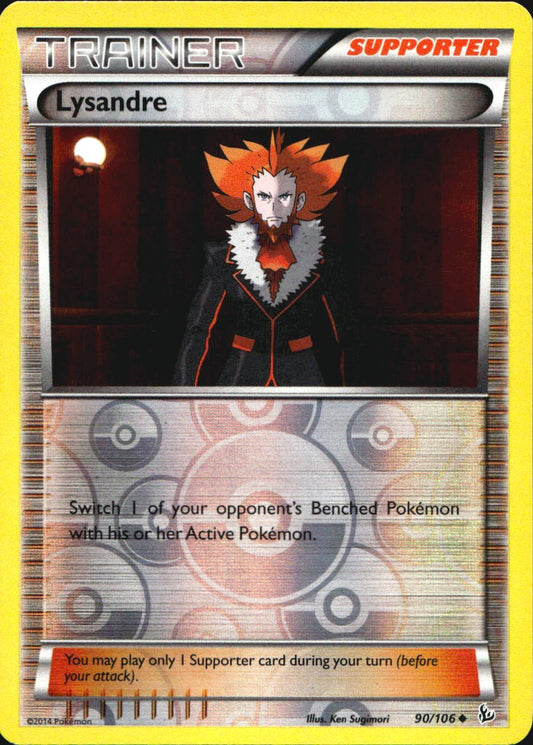 Lysandre 90/106 Uncommon Flashfire Pokemon Reverse Holo Near Mint