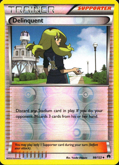 Delinquent 98/122 Uncommon BREAKpoint Pokemon Reverse Holo Near Mint