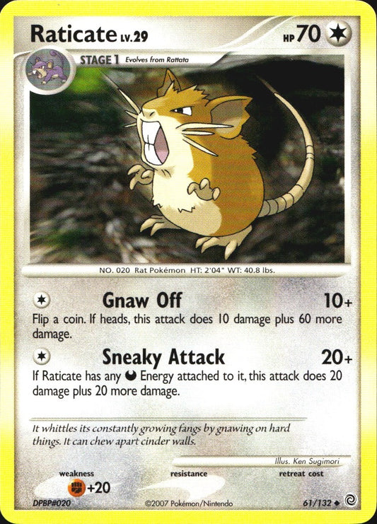 Raticate 61/132 Uncommon Secret Wonders Pokemon Near Mint