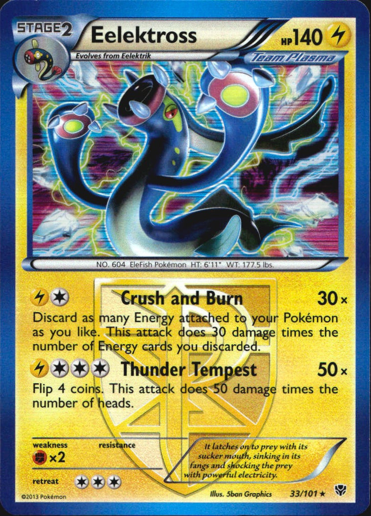 Eelektross 33/101 Holo Rare Plasma Blast Pokemon Near Mint