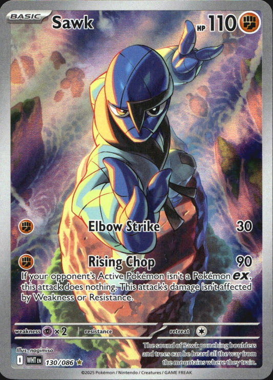 Sawk 130/086 Illustration Rare White Flare Pokemon Near Mint