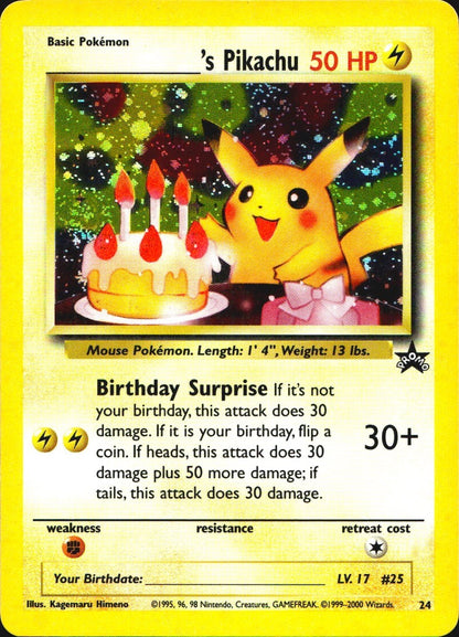 _____'s Pikachu 24 Promo Wizards Black Star Promos Pokemon Near Mint