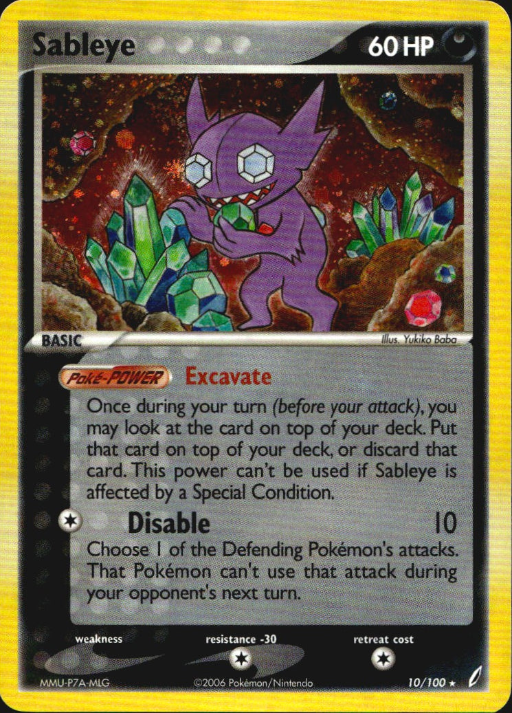 Sableye 10/100 Holo Rare Crystal Guardians Pokemon Near Mint