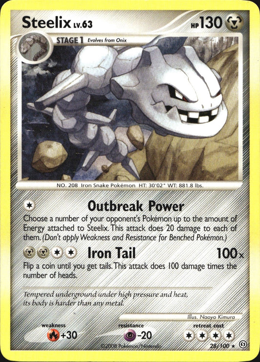 Steelix 28/100 Rare Stormfront Pokemon Near Mint