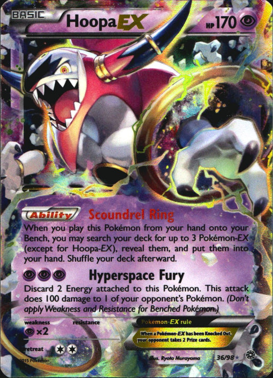 Hoopa EX 36/98 Holo Rare EX Ancient Origins Pokemon Near Mint