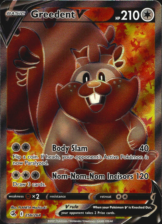 Greedent V 256/264 Rare Ultra Fusion Strike Pokemon Near Mint