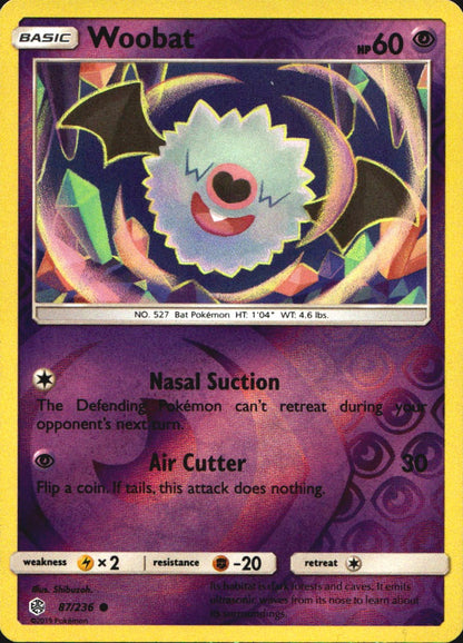 Woobat 87/236 Common Cosmic Eclipse Pokemon Near Mint