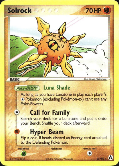 Solrock 25/92 Rare Legend Maker Pokemon Near Mint