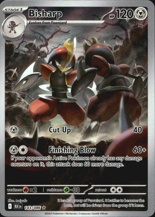 Bisharp 143/086 Illustration Rare Black Bolt Pokemon Near Mint