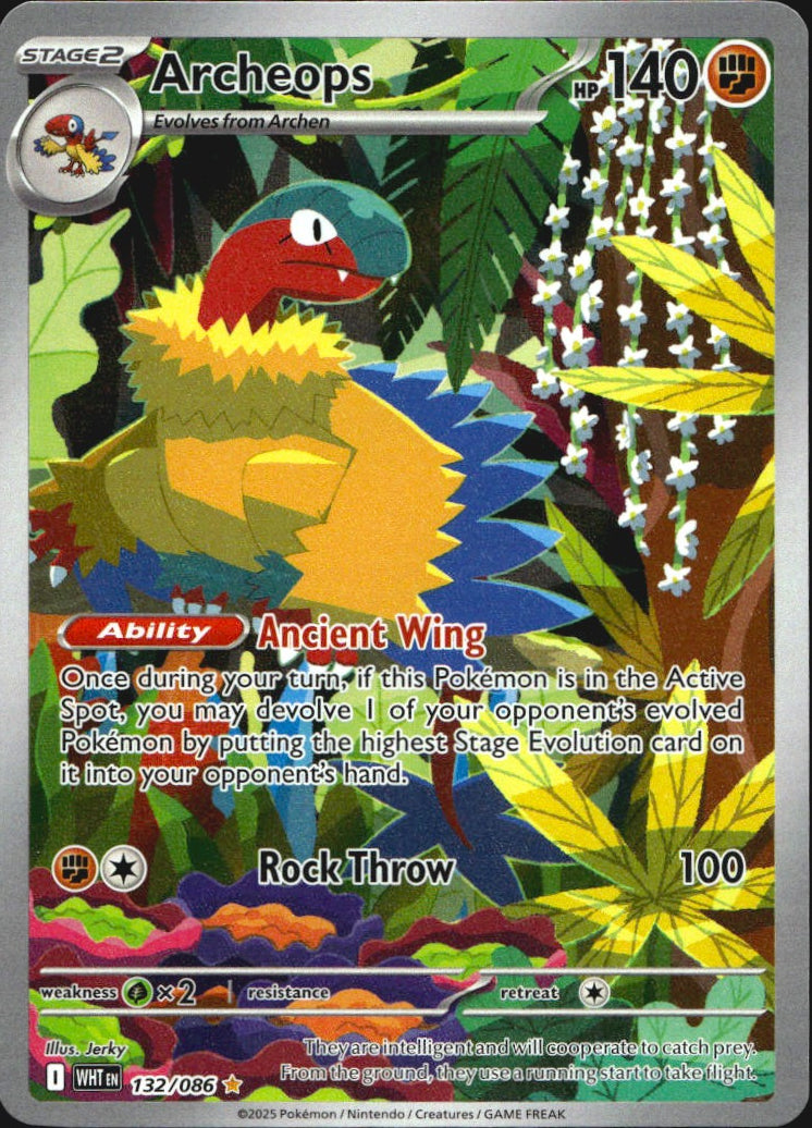 Archeops 132/086 Illustration Rare White Flare Pokemon Near Mint