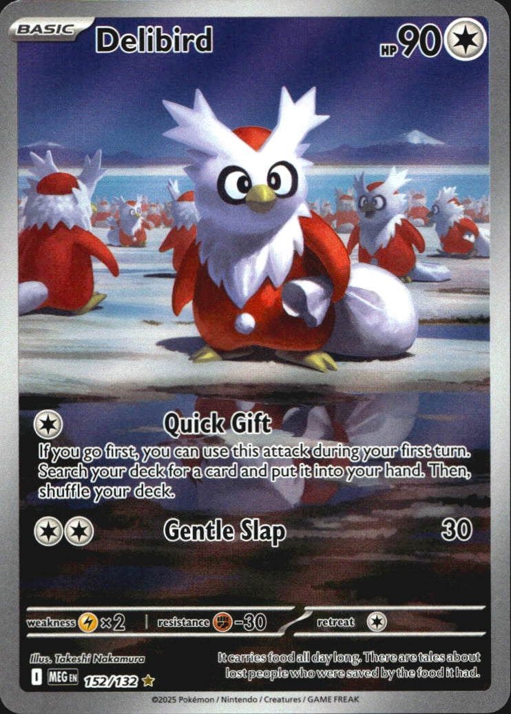 Delibird 152/132 Illustration Rare Mega Evolution Pokemon Near Mint