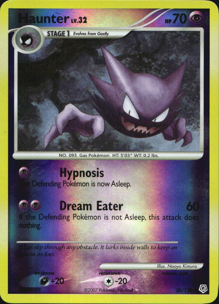 Haunter 50/130 Uncommon Diamond & Pearl Pokemon Reverse Holo Near Mint