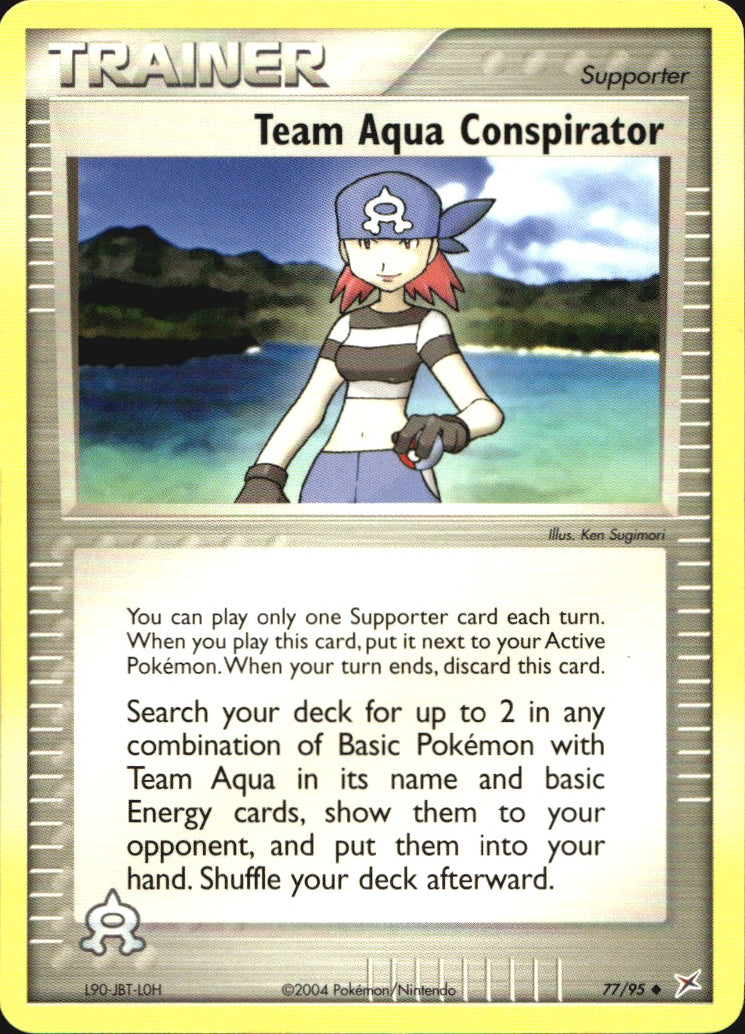 Team Aqua Conspirator 77/95 Uncommon Team Magma vs Team Aqua Pokemon Near Mint