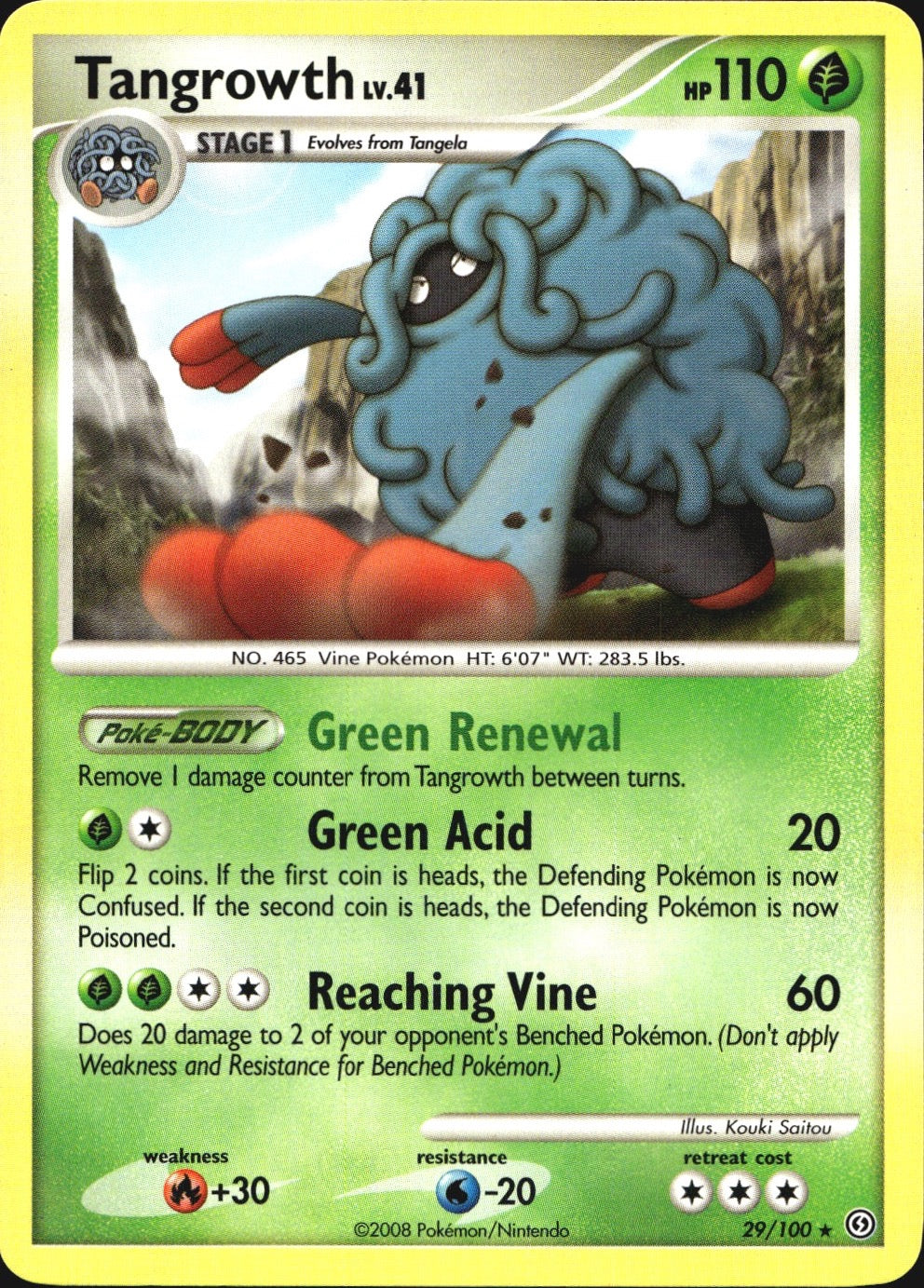 Tangrowth 29/100 Rare Stormfront Pokemon Near Mint